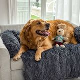 Dog Mat Comfy - Fluffy Plush Dog Bed  L - 115 x 95 cm gray