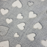 Wellness Fleece mattress grey hearts 70 x 50 cm