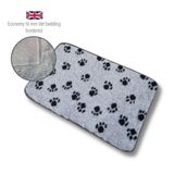 DRYBED Economy Vet Bed Bordered grey with black paws 100 x 75 cm