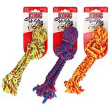 KONG® Wubba Weaves with rope S orange with red and yellow
