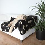 Trixie Fleece Blanket BARNEY 150 x 100 cm black/beige paws