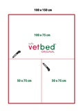 Vetbed® Original charcoal with red polka dot 100 x 150 cm
