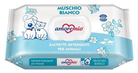 AMOREMIO Scented Cleaning Wipes for Pets White Musk 40 pcs