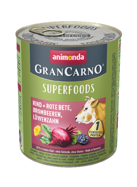 Animonda GranCarno - Superfoods, 
beef + beetroot, blackberries, dandelion 800 g