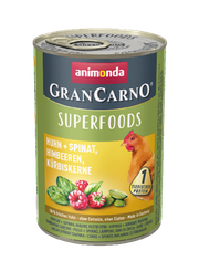 Animonda GranCarno - Superfoods, 
chicken + spinach, raspberries, pumpkin seeds 400 g