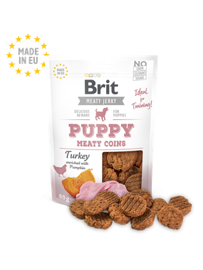Brit Jerky Snack - Turkey Meaty coins for Puppies 80 g