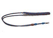 Deluxe Leather Lanyard blue/tan