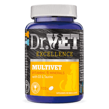 Dr.VET Excellence MULTIVET Vitamins & Minerals 100 g 100 tablets EXP 24/05/2024