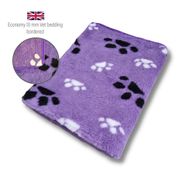 DRYBED Economy Vet Bed Bordered lilac with paws 100 x 75 cm
