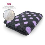 DRYBED Premium Vet Bed Dots anthracite + lilac 100 x 75 cm