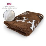 DRYBED Premium Vet Bed Crossbones brown 100 x 75 cm