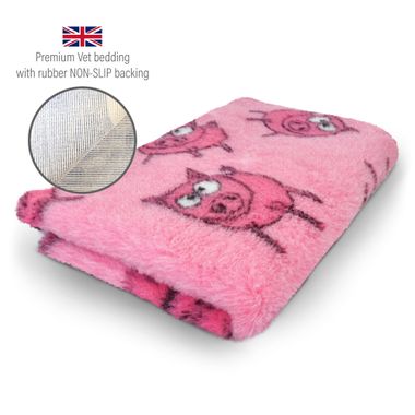 DRYBED Premium Vet Bed Farm Animals Pinky Piglet pink 100 x 75 cm