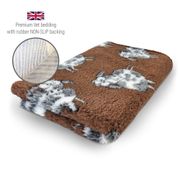 DRYBED Premium Vet Bed Farm Animals Woolly Cow brown 100 x 75 cm
