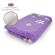 DRYBED Premium Vet Bed lilac + white paws 100 x 75 cm