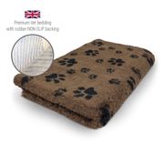 DRYBED Premium Vet Bed brown with black paws 150 x 100 cm