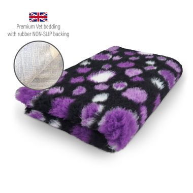 DRYBED Premium Vet Bed Circles black + purple + white 100 x 75 cm