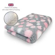 DRYBED Premium Vet Bed Circles grey + pink + white 100 x 75 cm