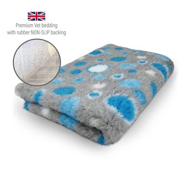 DRYBED Premium Vet Bed Circles grey + turquoise + white 100 x 75 cm