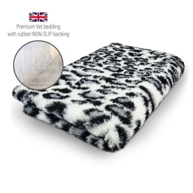 DRYBED Premium Vet Bed Leopard grey 100 x 75 cm
