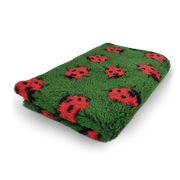 DRYBED Premium Vet Bed green ladybug 150 x 100 cm