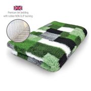 DRYBED Premium Vet Bed Patchwork green 100 x 75 cm