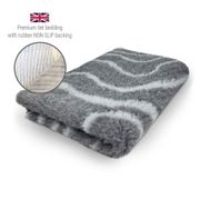 DRYBED Premium Vet Bed Waves anthracite + grey 150 x 100 cm