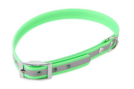 Firedog BioThane collar Basic Reflect 19 mm 30-38 cm light green