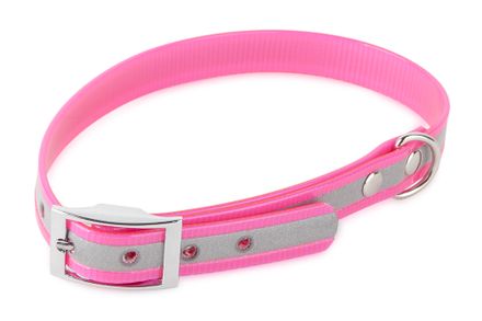 Firedog BioThane collar Basic Reflect 19 mm 50-58 cm pink
