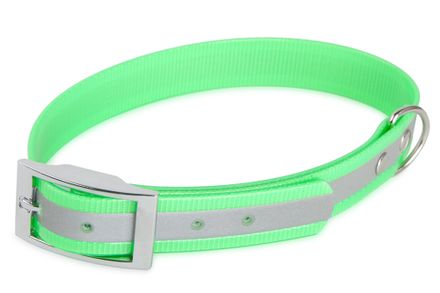 Firedog BioThane collar Basic Reflect 25 mm 35-43 cm light green