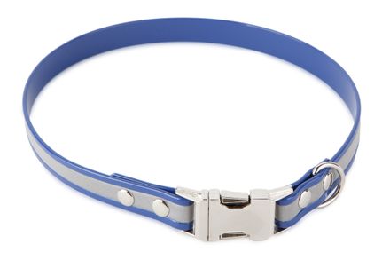 Firedog BioThane collar Clip Reflect 19 mm 35 cm blue