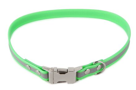 Firedog BioThane collar Clip Reflect 19 mm 35 cm light green