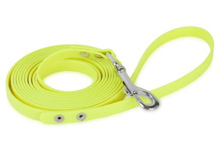Firedog BioThane Dog leash 13 mm 1,2 m with handle neon yellow
