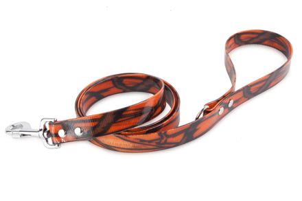 Firedog BioThane Dog leash 25 mm 1,2 m with handle & D-ring camo orange