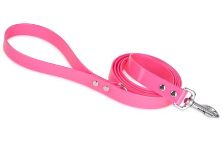 Firedog BioThane Dog leash 25 mm 1,2 m with handle & D-ring Glossy pink