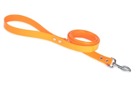Firedog BioThane Dog leash 25 mm 2 m with handle & D-ring Glossy orange