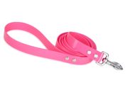 Firedog BioThane Dog leash 25 mm 2 m with handle Glossy pink