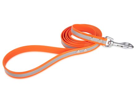 Firedog BioThane Dog leash Reflect 19 mm 1,2 m with handle orange