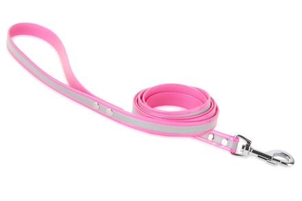 Firedog BioThane Dog leash Reflect 19 mm 1,2 m with handle pink