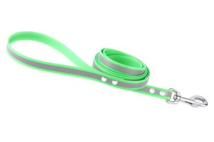 Firedog BioThane Dog leash Reflect 19 mm 2 m with handle light green