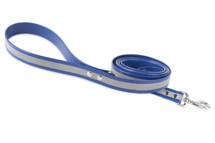 Firedog BioThane Dog leash Reflect 25 mm 1,2 m with handle & D-ring  blue