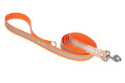 Firedog BioThane Dog leash Reflect 25 mm 1,2 m with handle & D-ring orange
