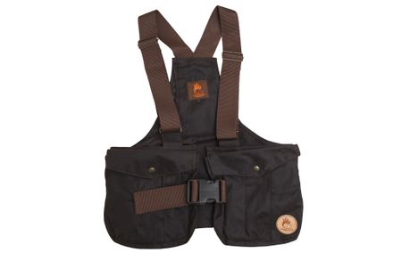 Firedog Waxed cotton Dummy vest Trainer M brown with plastic buckle