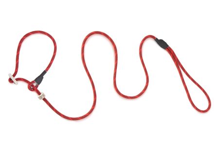 Firedog Moxon leash Profi 6 mm 130 cm red/black with double hornstop
