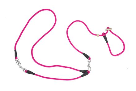 Firedog Hunting leash 8 mm L 345 cm moxon with double hornstop pink