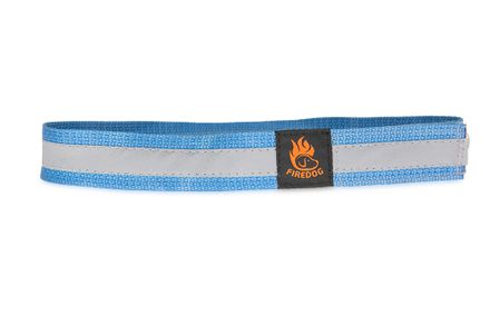 Firedog Reflective collar with velcro 30 mm 35 cm light blue