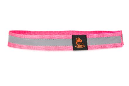 Firedog Reflective collar with velcro 30 mm 40 cm pink