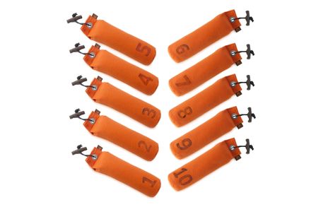 Firedog Set 10 Standard dummies 500 g orange numbered 1-10