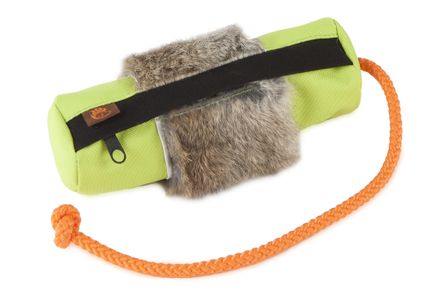 Firedog Snack dummy small neon green with fur ring