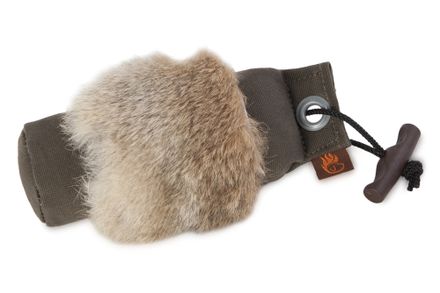 Firedog Standard dummy 250 g khaki with rabbit fur
