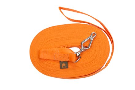Firedog Tracking leash 20 mm scissor snap hook 20 m orange